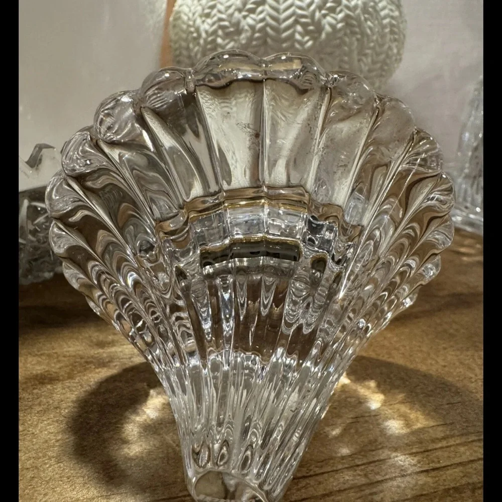 Marquis Waterford Clock Germany Crystal Works Art Nouveau Etched Mark